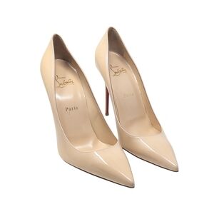 NEW Christian Louboutin Decollete 100 Nude Patent Pump Heel Stiletto Size 40.5